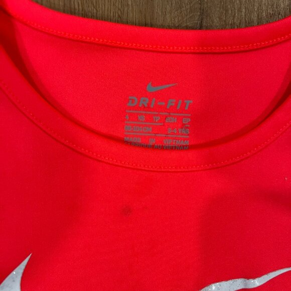 Nike Dri Fit Orange T-Shirt Girls Size 4 - Picture 3 of 4